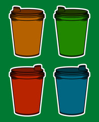 Hot Cup Drink Doodle Sticker Illustration