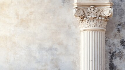Elegant Roman column standing against an abstract background with room for text in the middle. The image beautifully combines classical and contemporary elements.
