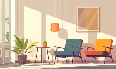 Fototapeta premium House modern and elegant interior decoration design comfortable space with aesthetic Generate AI