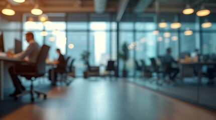 lurred office interior space background. Working space with defocused effect. Business concept	