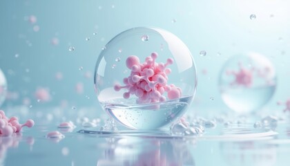  Ethereal beauty  Pink bubbles in a glass sphere