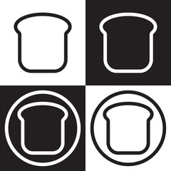 Bread slices icon. toasted bread vector icon black and white.  Vector illustration. Eps 10
