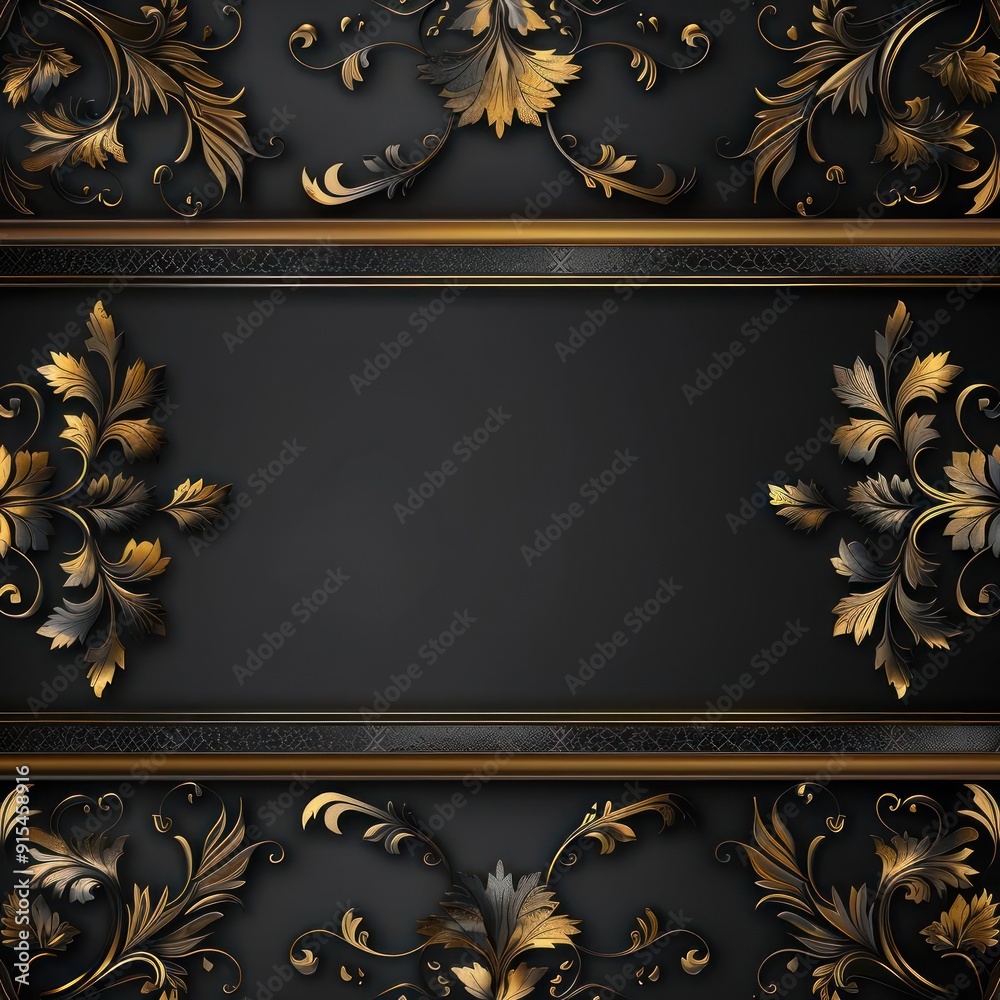 Wall mural a beautifully crafted gold decorative mirror framed in baroque style,