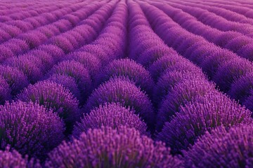 Lavender Field Rows Purple Blossoms Photo