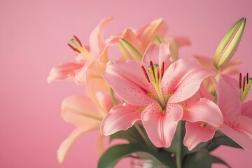 Naklejka premium Pink Lily Bouquet