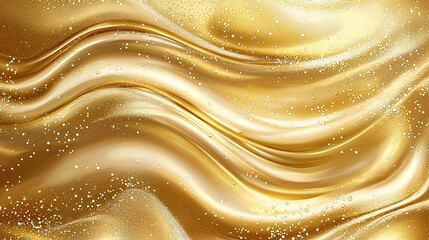 Obraz premium Golden Liquid Style Background - Luxurious Shiny Color, Premium Design, Elegant Gold Fluid Texture, High-End Visuals, Rich Glossy Finish, Opulent Background Image