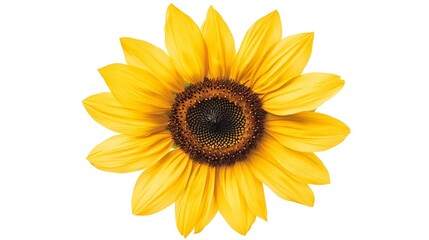 Fototapeta premium Stunning Sunflower with Radiant Golden Petals on Clean White Background