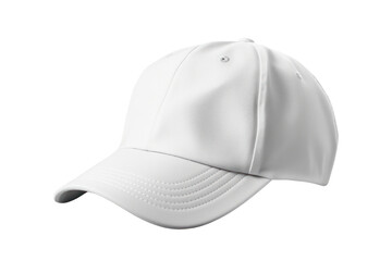 Fototapeta premium Plain white baseball cap with design isolated on white background.