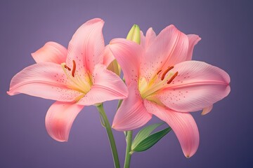 Obraz premium Pink Lily Flowers Closeup