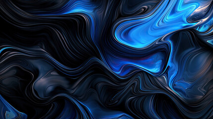 Obraz premium Modern Black and Blue Abstract Background - Minimal Color Gradient, Dark Elegant Design, Smooth Transition, Contemporary Digital Art, Sleek Abstract Visual