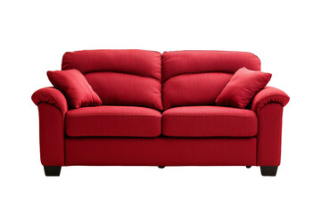 Fototapeta premium Red Sofa with Pillows
