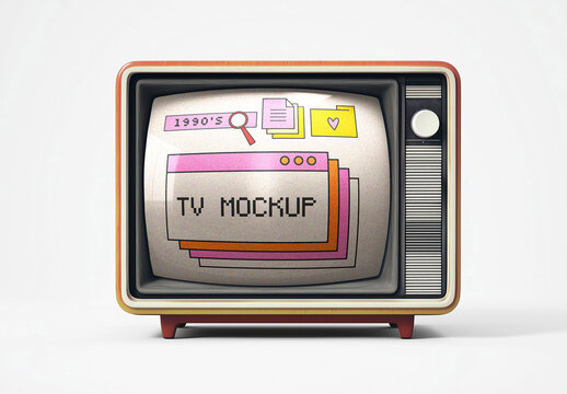 90s TV Screen Mockup With Generative AI