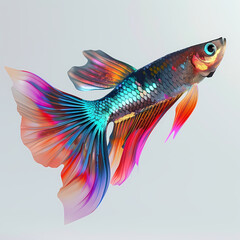Fototapeta premium 3D Guppy fish in white background vector image
