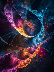 Fototapeta premium colorful Digital Abstract with Fractal Patterns
