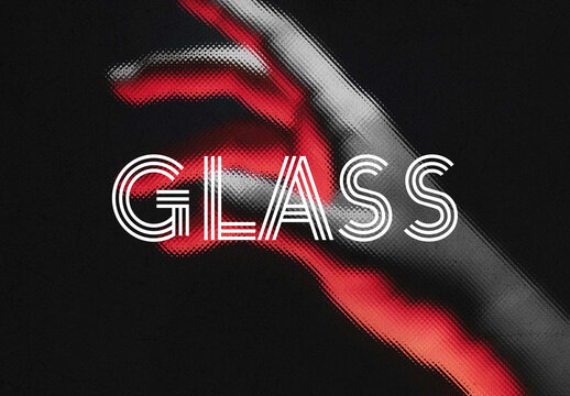 Glass Distort Photo Effect Mockup