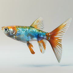 Fototapeta premium 3D Guppy fish in white background vector image