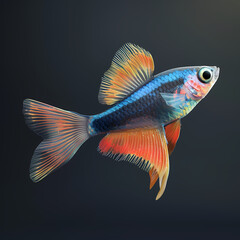 Fototapeta premium 3D Guppy fish in white background vector image