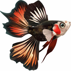Fototapeta premium 3D Guppy fish in white background vector image