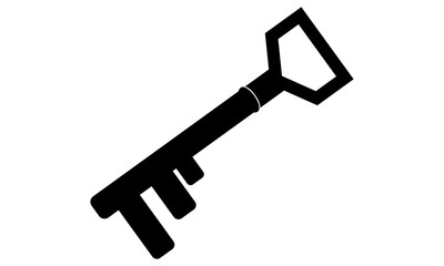 black vector key icon