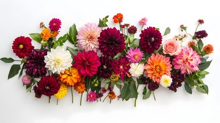 Fototapeta premium Elegant Autumnal Floral Bouquet on Pristine White Background