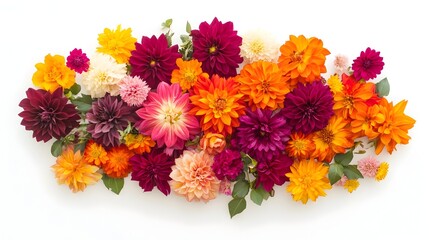 Exquisite Autumn Floral Bouquet on Pristine White Background