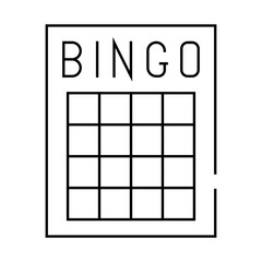 bingo card line icon vector. bingo card sign. isolated contour symbol black illustration