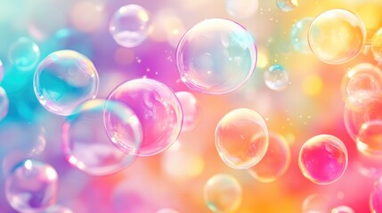 A colorful soap bubble design with overlapping bubbles and a mix of bright and pastel colors, ideal for creative and lively content.
