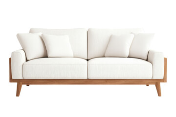 Fototapeta premium White Sofa with Wooden Legs