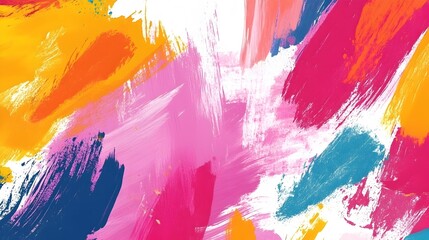 Vibrant Abstract Birthday Design with Brushstrokes and Modern Flair