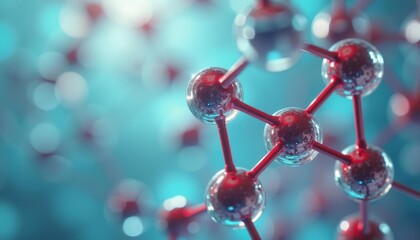  Molecular structure in a vibrant futuristic setting