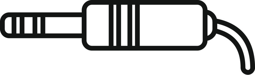 Audio jack plug connecting cable showing music or microphone symbolising sound recording equipment