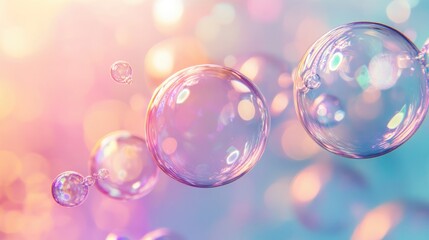 A dreamy soap bubble background with soft lighting and gentle reflections, offering a tranquil and sophisticated atmosphere.