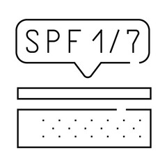 sunscreen layer on skin line icon vector. sunscreen layer on skin sign. isolated contour symbol black illustration