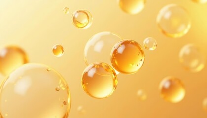  Golden bubbles floating in a warm bath