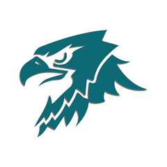 eagle logo. elegant, tattooed, cool.  flat design style. for brands, companies, e-sports. vector design template