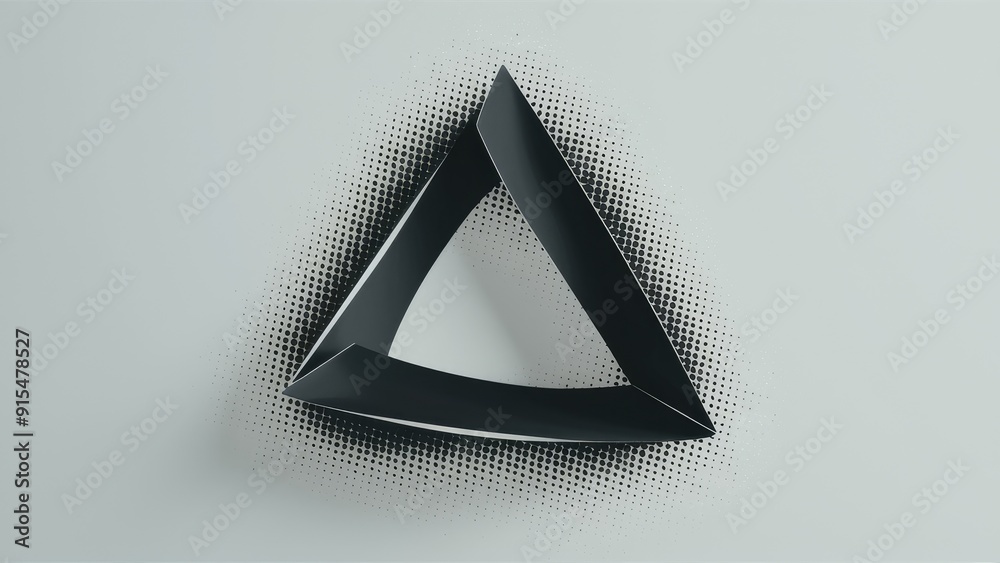 Poster black triangular blend on white background with halftone effect for pattern design