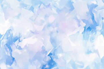 Abstract background with soft blue and white watercolor shapes, light pastel colors, blurred edges for design or presentation of artwork, digital art illustration.