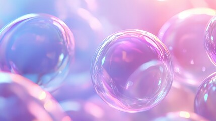 A sophisticated abstract background with soft, iridescent soap bubbles and gentle color transitions, ideal for elegant and calming visuals.