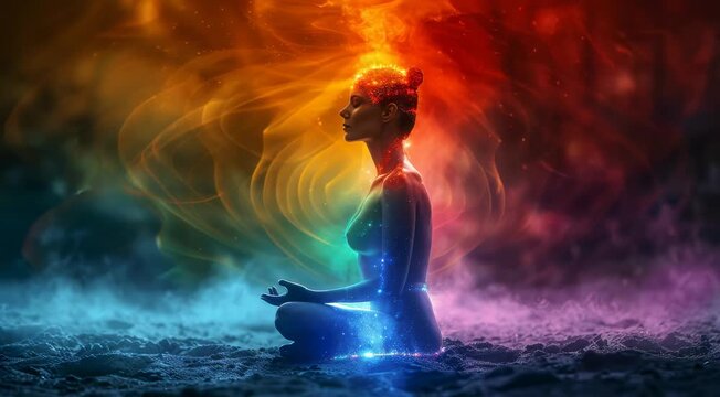  chakras and aura vibrant color 