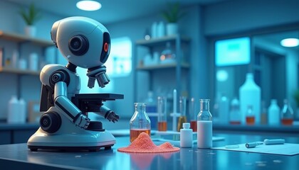  Robotic scientist conducting experiments in a lab