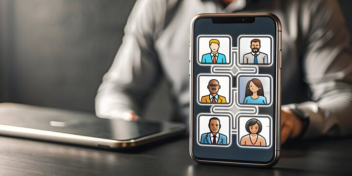 Customizeable 3D flat icon customer application illustration with doodle line cartoon style