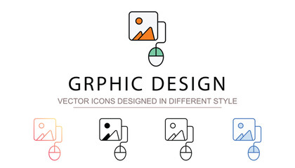 Grphic Design icon design with white background stock illustration