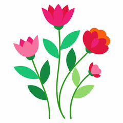 vector art of flowers on white background 