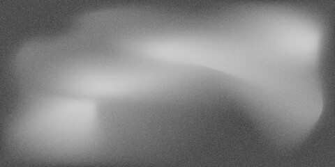 Gray smooth gradient with grain texture background. Dark wallpaper with noise texture. 