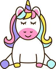 cute unicorn in cartoon style