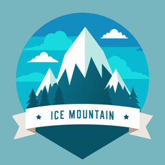 Ice Mountain Range Landscape Scenery  vector