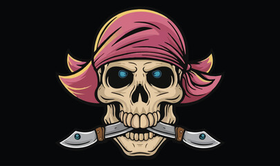  vector corsair party vintage banner, captain hat, skull, saber blade Game UI timber frame panel, old texture menu tablet,