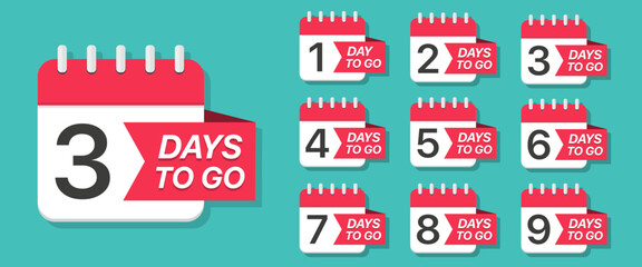 Calendar deadline with day to go in a flat design