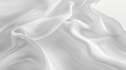 Obraz premium White Fabric Texture with Soft Waves and Elegant Drapery Pattern