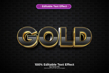Gold editable text effect in modern trend style